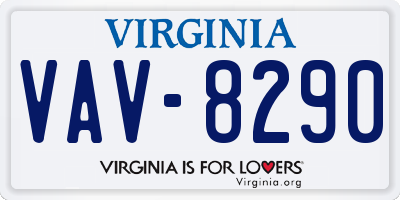 VA license plate VAV8290