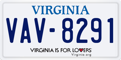 VA license plate VAV8291