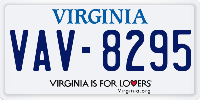 VA license plate VAV8295