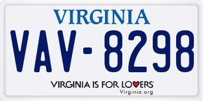 VA license plate VAV8298