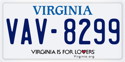 VA license plate VAV8299