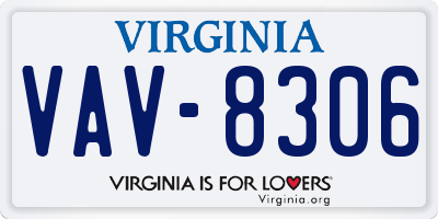 VA license plate VAV8306