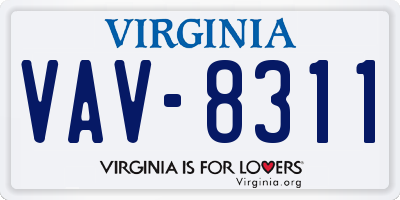 VA license plate VAV8311