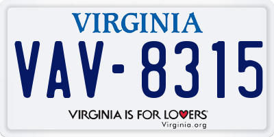 VA license plate VAV8315