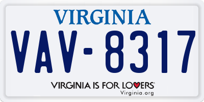 VA license plate VAV8317