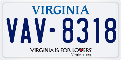 VA license plate VAV8318