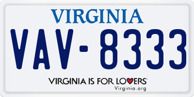 VA license plate VAV8333
