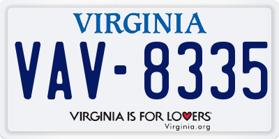 VA license plate VAV8335