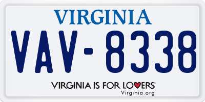 VA license plate VAV8338