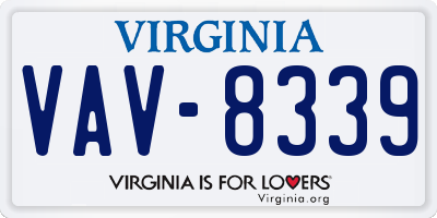 VA license plate VAV8339