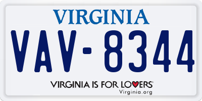 VA license plate VAV8344