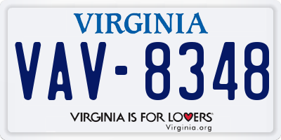 VA license plate VAV8348