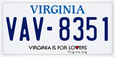 VA license plate VAV8351