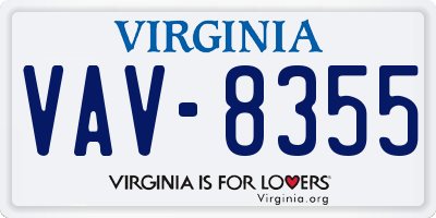 VA license plate VAV8355