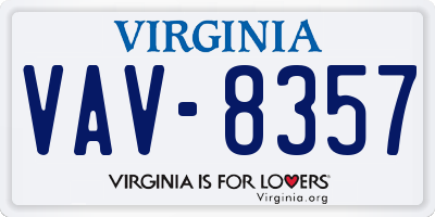 VA license plate VAV8357