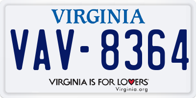 VA license plate VAV8364