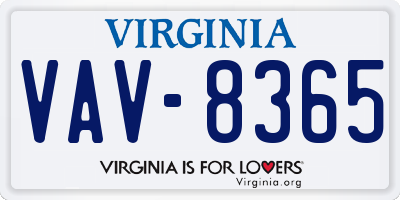 VA license plate VAV8365