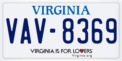 VA license plate VAV8369