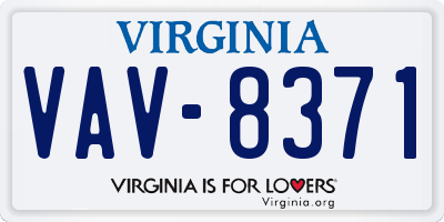 VA license plate VAV8371