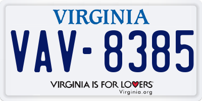 VA license plate VAV8385