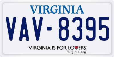 VA license plate VAV8395