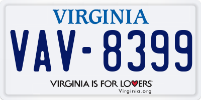 VA license plate VAV8399
