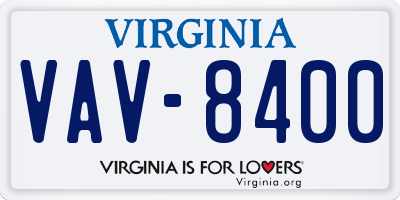 VA license plate VAV8400