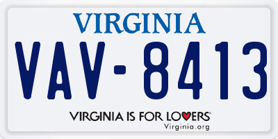 VA license plate VAV8413