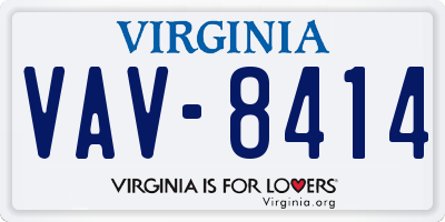 VA license plate VAV8414