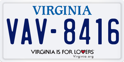 VA license plate VAV8416
