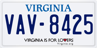 VA license plate VAV8425