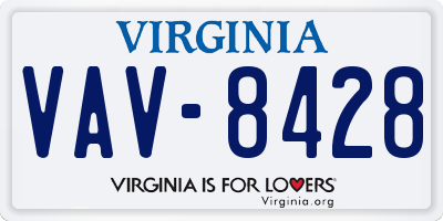 VA license plate VAV8428