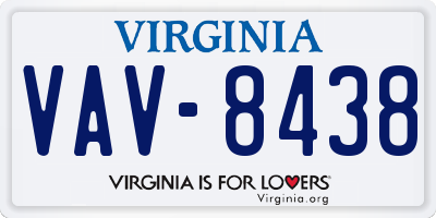 VA license plate VAV8438