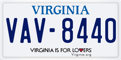 VA license plate VAV8440