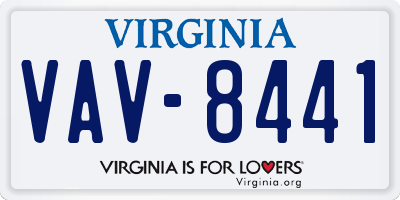 VA license plate VAV8441
