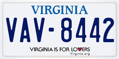 VA license plate VAV8442