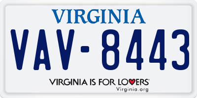 VA license plate VAV8443