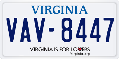 VA license plate VAV8447