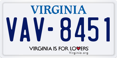 VA license plate VAV8451