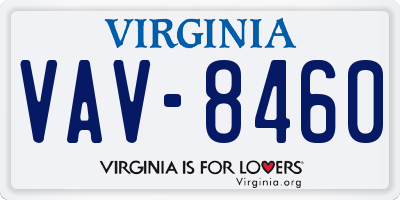 VA license plate VAV8460