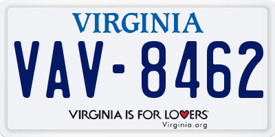 VA license plate VAV8462