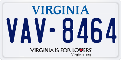VA license plate VAV8464