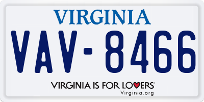 VA license plate VAV8466