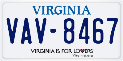 VA license plate VAV8467