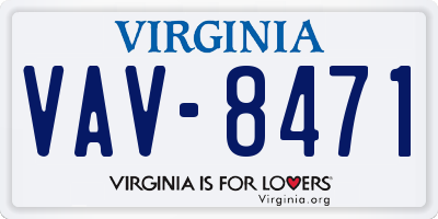 VA license plate VAV8471