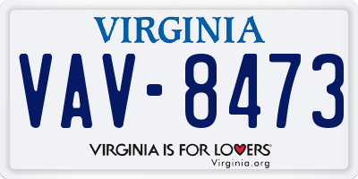VA license plate VAV8473
