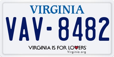VA license plate VAV8482