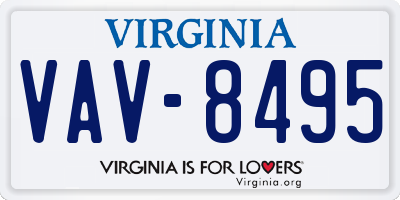 VA license plate VAV8495