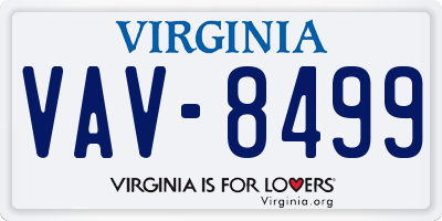 VA license plate VAV8499