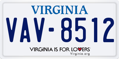 VA license plate VAV8512